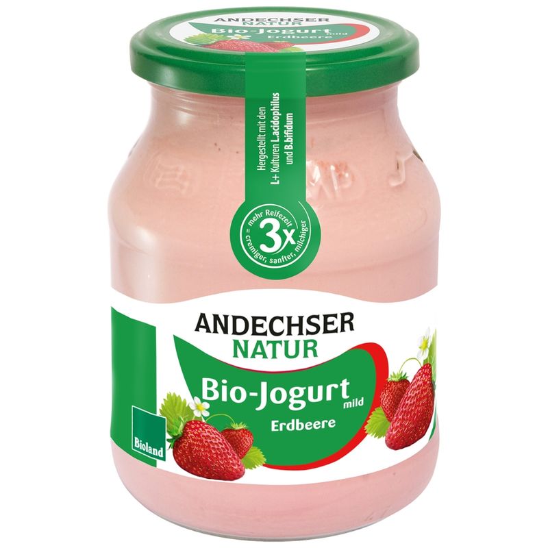 Andechser Natur Bio Jogurt Erdbeere 3,8% - Produktbild