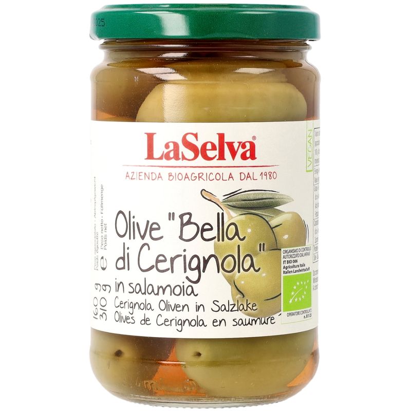 LaSelva Olive "Bella di Cerignola" - Cerignola Oliven in Salzlake - Produktbild
