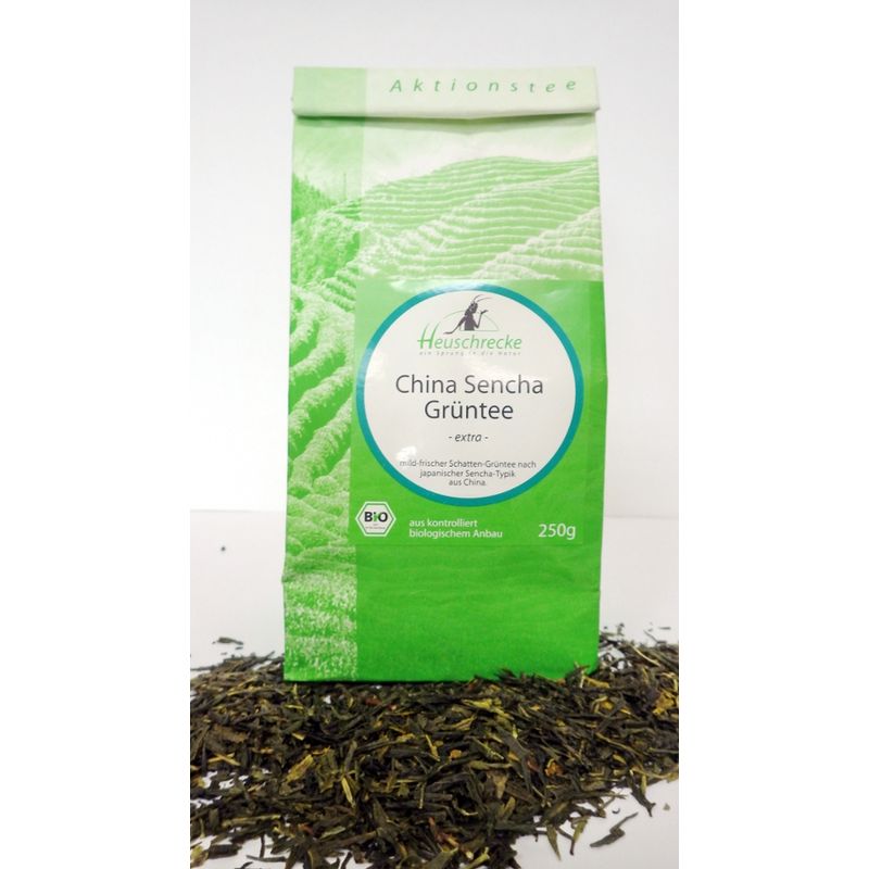 Heuschrecke China Sencha Grüntee, extra Schattentee, Aktion, kbA - Produktbild