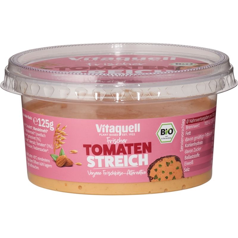 Vitaquell Bio Frischer Tomaten Streich - Vegane Frischkäse-Alternative - Produktbild