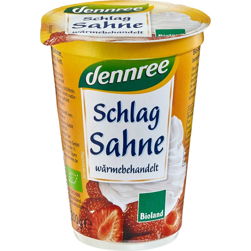dennree Schlagsahne wärmebehandelt - Produktbild