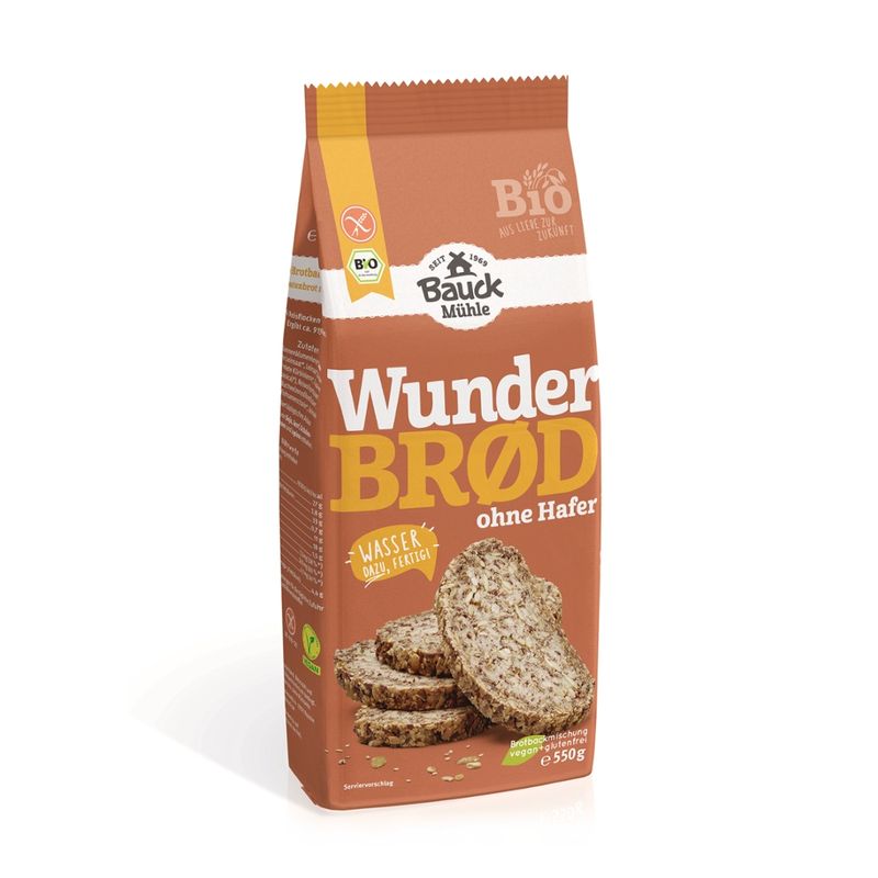 Bauck Mühle Wunderbrød Haferfrei 550g Bio gf - Produktbild