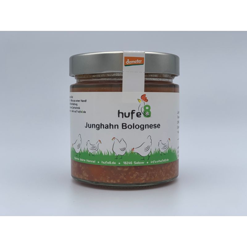 hufe8 Bio Demeter Hähnchen Bolognese , Glas, 380ml - Produktbild