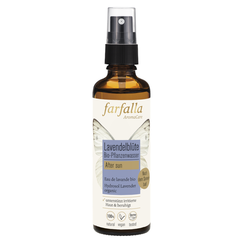 farfalla Lavendelblüte, Bio-Pflanzenwasser, 75ml, after sun - Produktbild