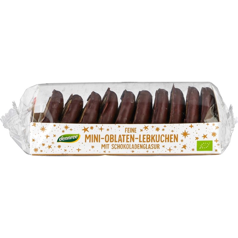 dennree Feine Mini-Oblaten-Lebkuchen mit Schokoladenglasur - Produktbild