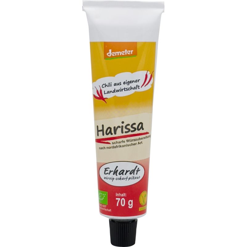 Erhardt würzig • scharf • pikant Demeter Harissa Tube 70g - Produktbild