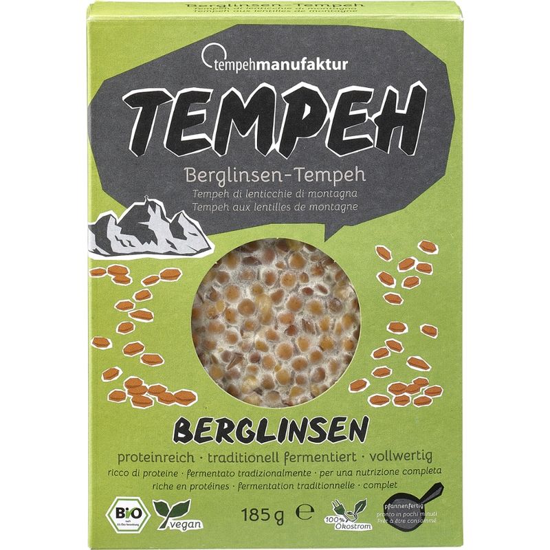 tempehmanufaktur  Berglinsen-Tempeh - aus heimischen Berglinsen - Produktbild