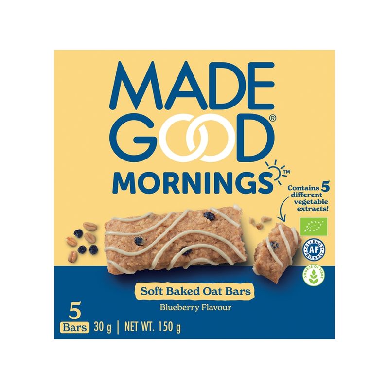 MadeGood MadeGood Mornings Bio Haferriegel mit Heidelbeeren (5 Riegel x 30g) 150g - Produktbild