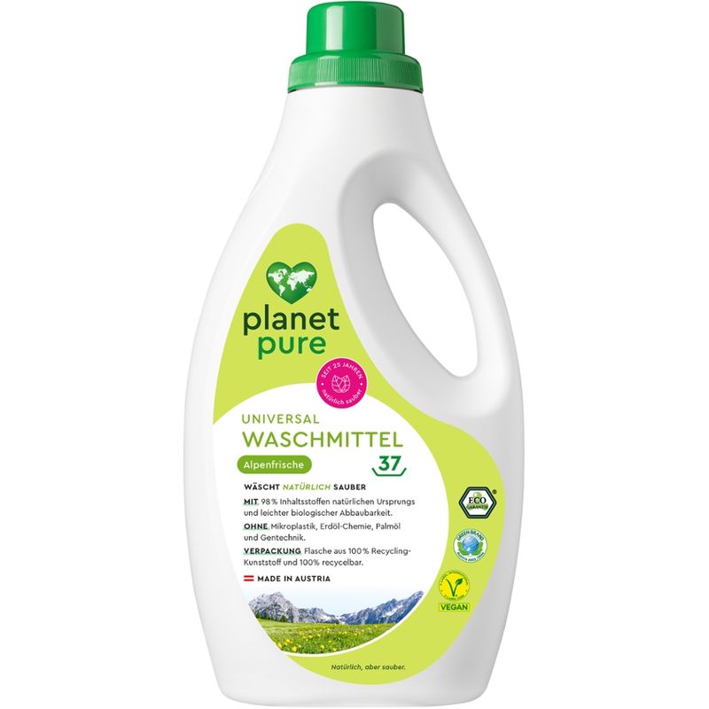 Planet Pure Universal Waschmittel Alpenfrische 37 Wl 1,48L - Produktbild