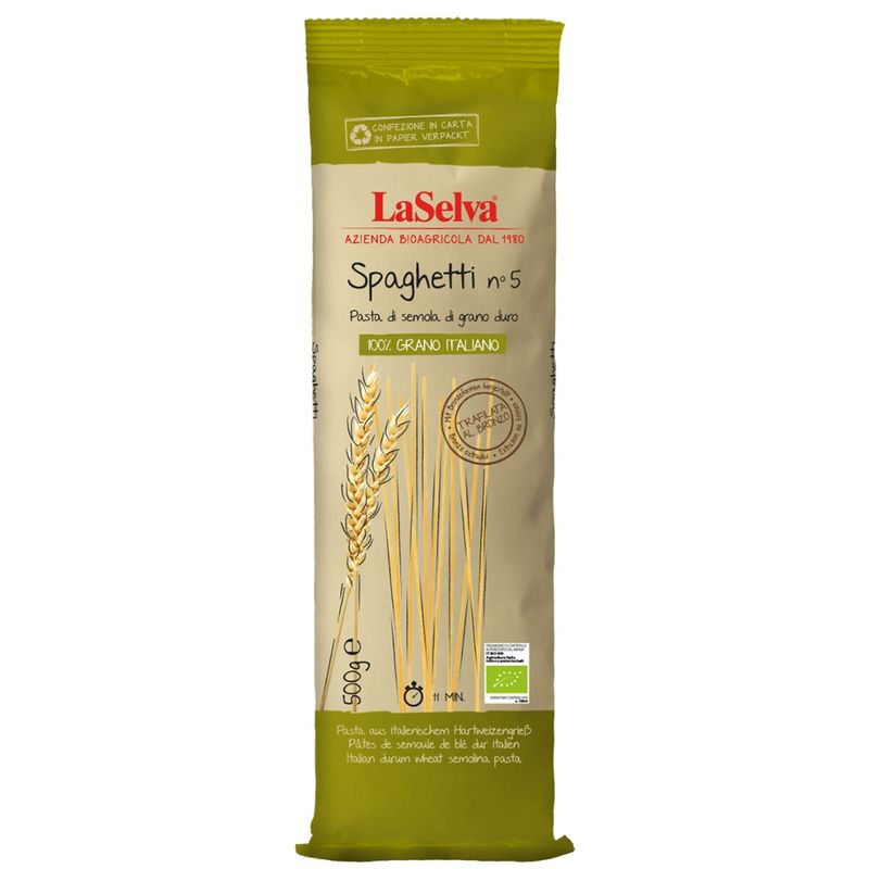 LaSelva Spaghetti n°5 - Teigwaren aus Hartweizengrieß - Produktbild