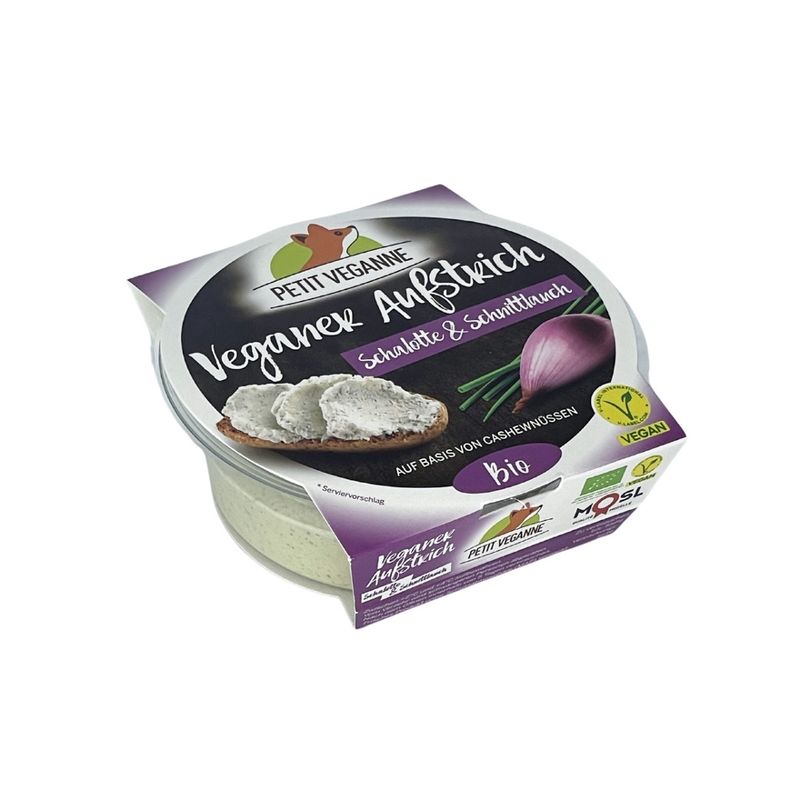 PETIT VEGANNE Veganer Aufstrich Schalotte & Schnittlauch (vegane Käsealternative) - Produktbild