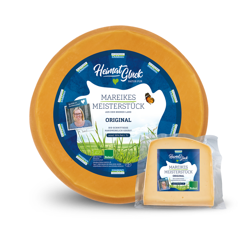 HeimatGlück Mareike's Meisterstück Bio Gouda Schnittkäse mind. 50 % Fett i. Tr. - Produktbild