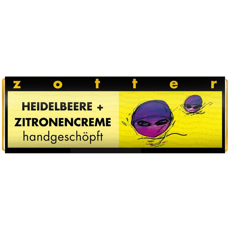 Zotter Schokolade Schoko-Mini Heidelbeeren auf Zitronencreme - Produktbild