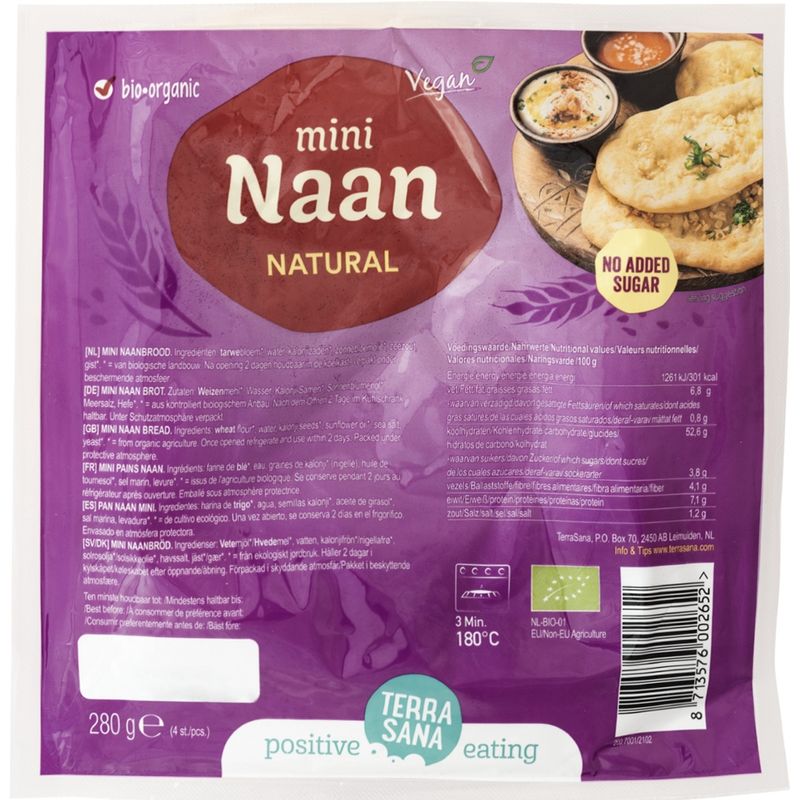 TerraSana Indisches Mini Naan Naturell - Produktbild