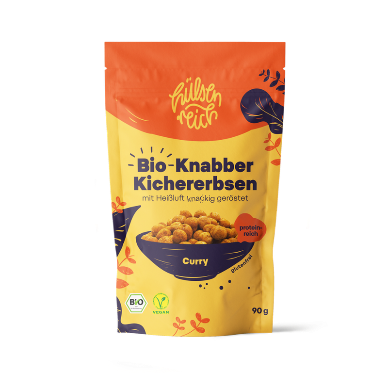 Hülsenreich Geröstete Kichererbsen zum Knabbern - Curry, fruchtig-mild - Produktbild