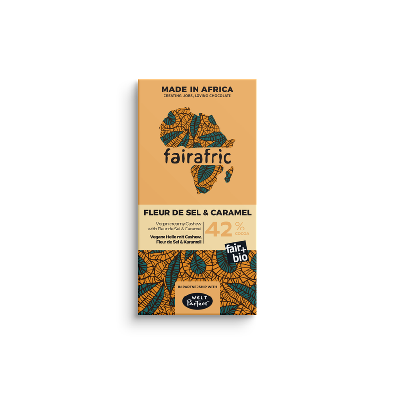 fairafric 42% Vegane Helle mit Cashew, Fleur de Sel & Karamell - Produktbild