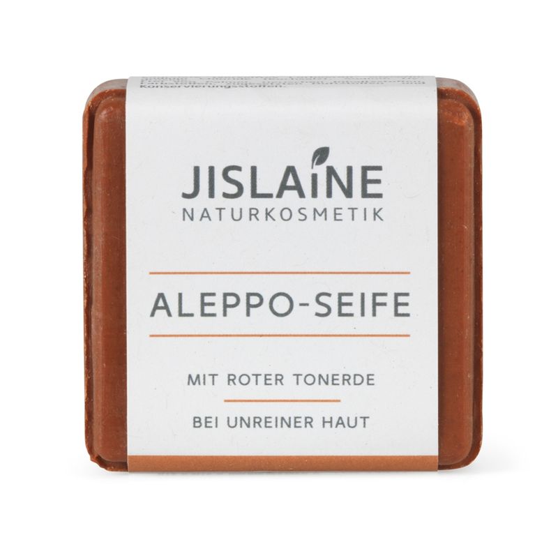 Jislaine Naturkosmetik Aleppo-Seife mit roter Tonerde, 100g - Produktbild