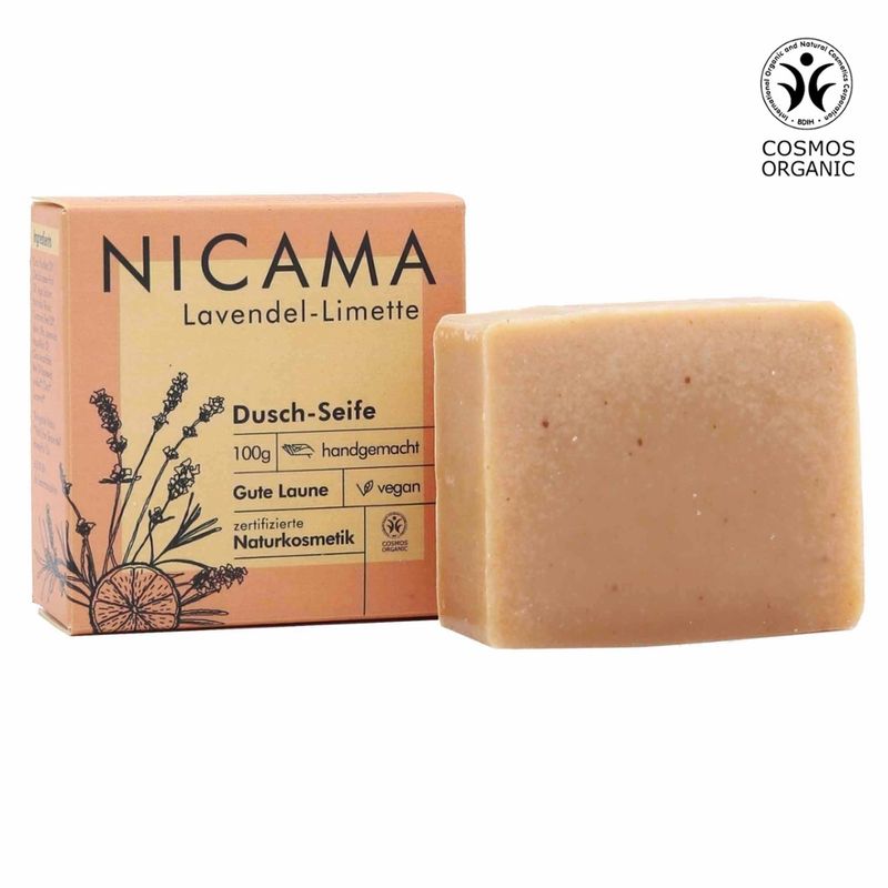 NICAMA NICAMA zertifizierte Bio-Seife Lavendel-Limette 100g - Produktbild