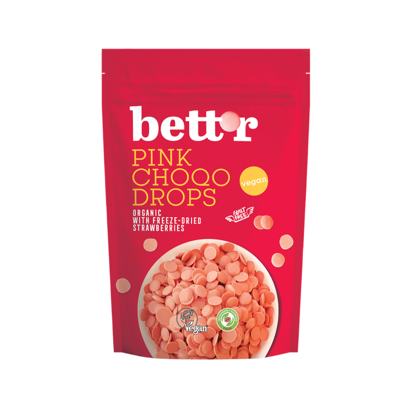 Bett'r Bett´r  Pink Choco Drops  200g, vegan, glutenfrei - Produktbild