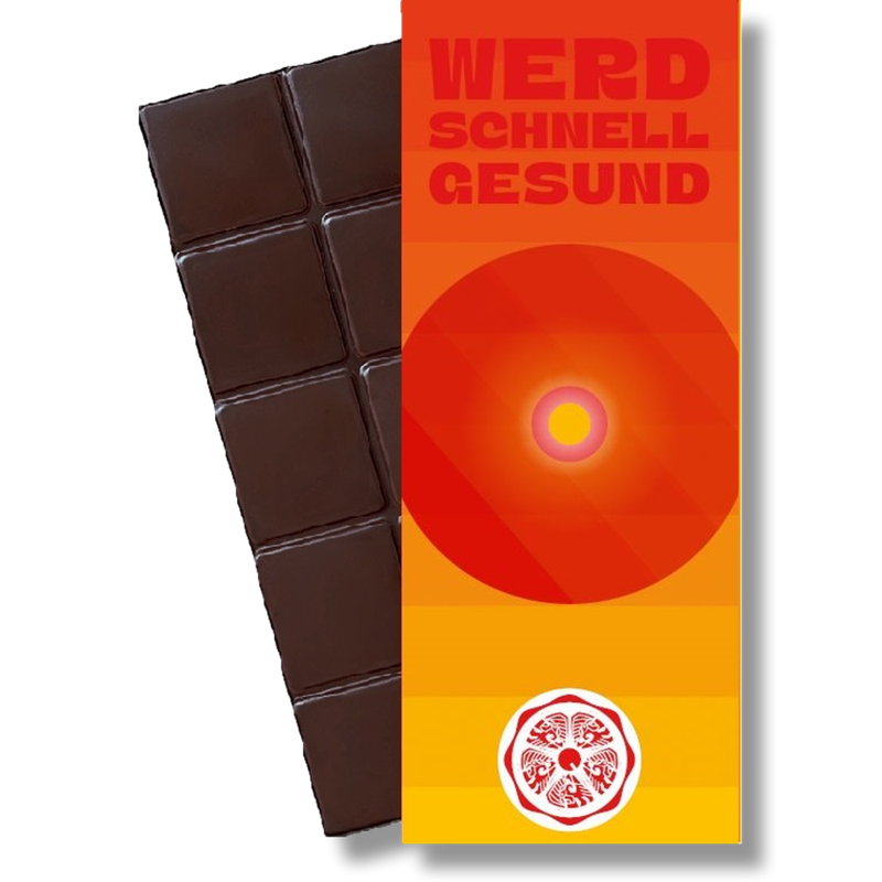 ChocQlate SweetGreets Schokolade "Werd schnell gesund", 50% Kakao, 70g - Produktbild