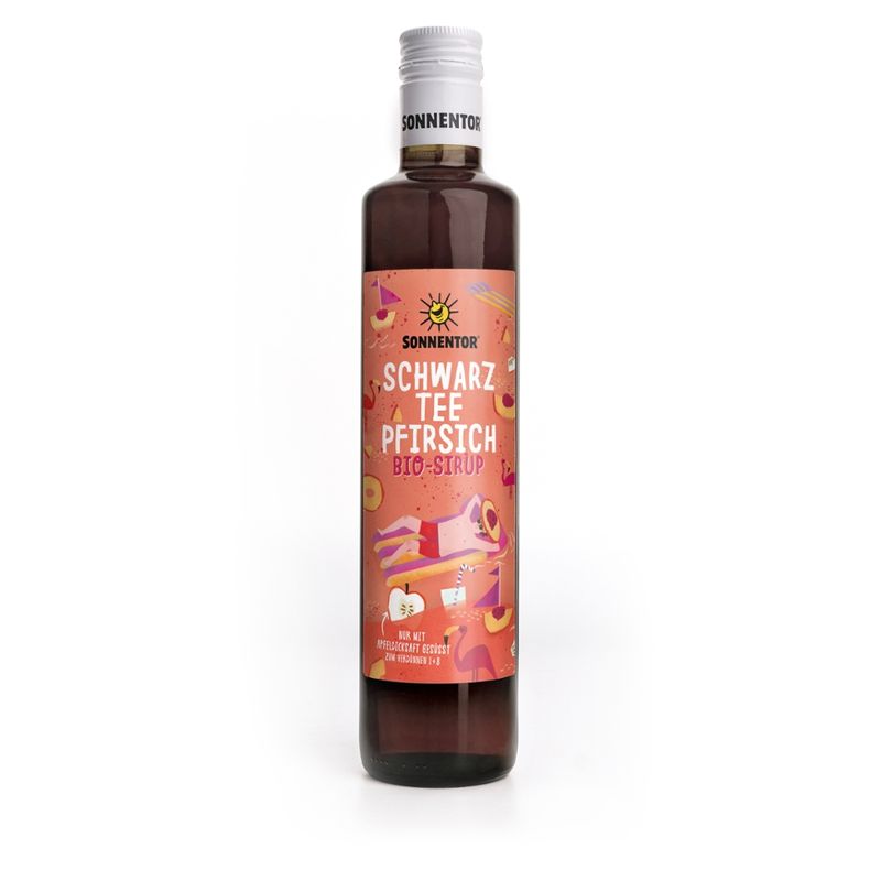 Sonnentor Schwarztee-Pfirsich Eistee Sirup - Produktbild