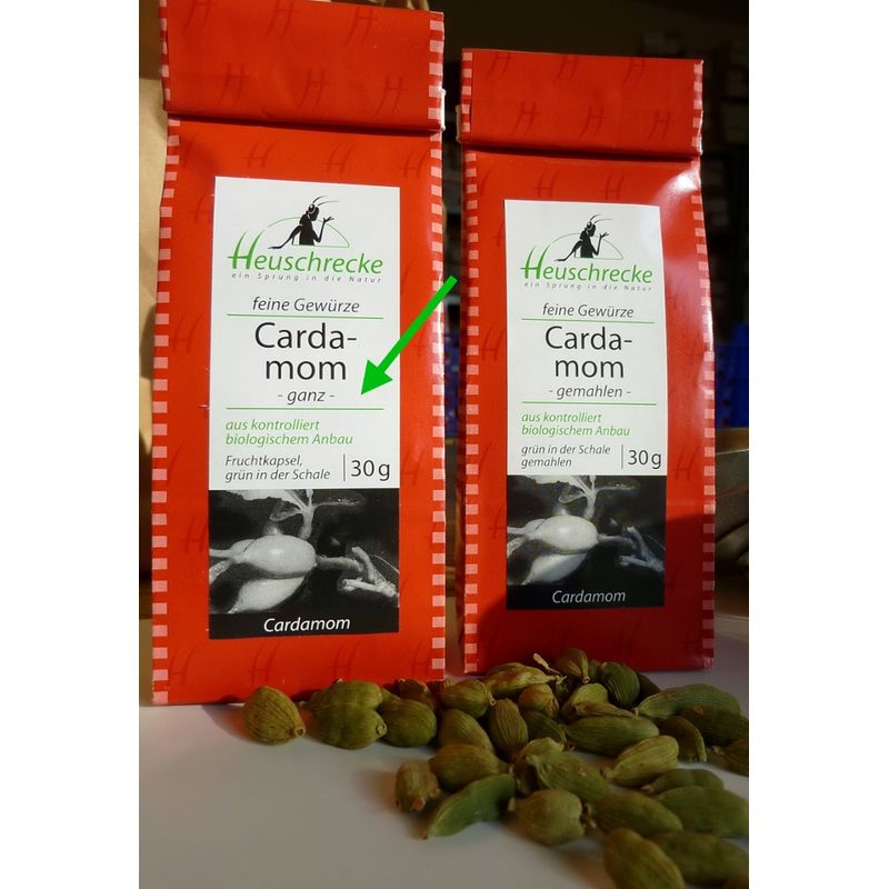 Heuschrecke Cardamom, grün, ganz, kbA - Produktbild