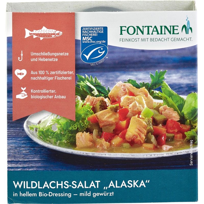 Fontaine Wildlachs-Salat Alaska in hellem Bio-Dressing - mild gewürzt - Produktbild