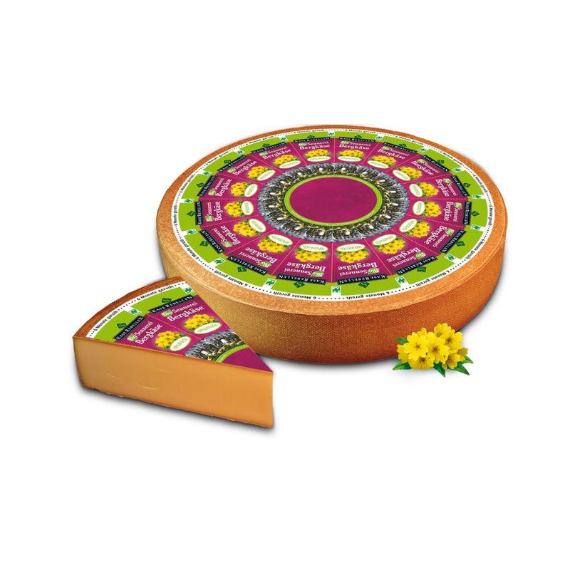 Käserebellen Bio Sennerei Bergkäse, ca. 6 Monate gereift, Hartkäse 50% Fett i. Tr. aus Bio-Bergbauern-Heumilch g.t.S., 1/8 Laib ca. 3,75 kg - Produktbild