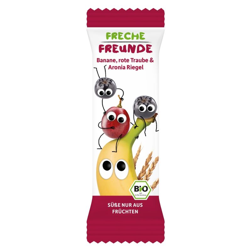 Freche Freunde Freche Freunde Bio Frecher Riegel Banane, Rote Traube & Aronia 4x23g - Produktbild