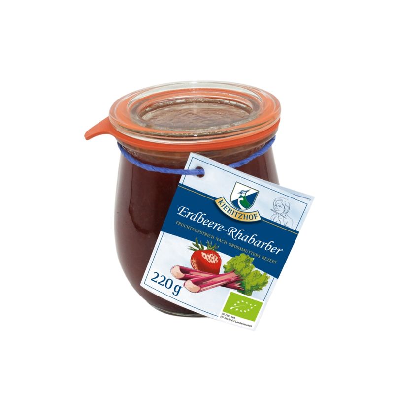 Kiebitzhof Fruchtaufstrich Erdbeere - Rhabarber - Produktbild