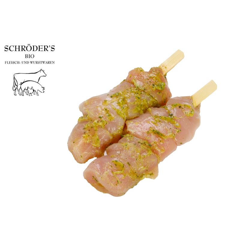 Schröder's Bio Fleisch- und Wurstwaren Hähnchenbrustspieße Bärlauch 2 x 80 g - Produktbild