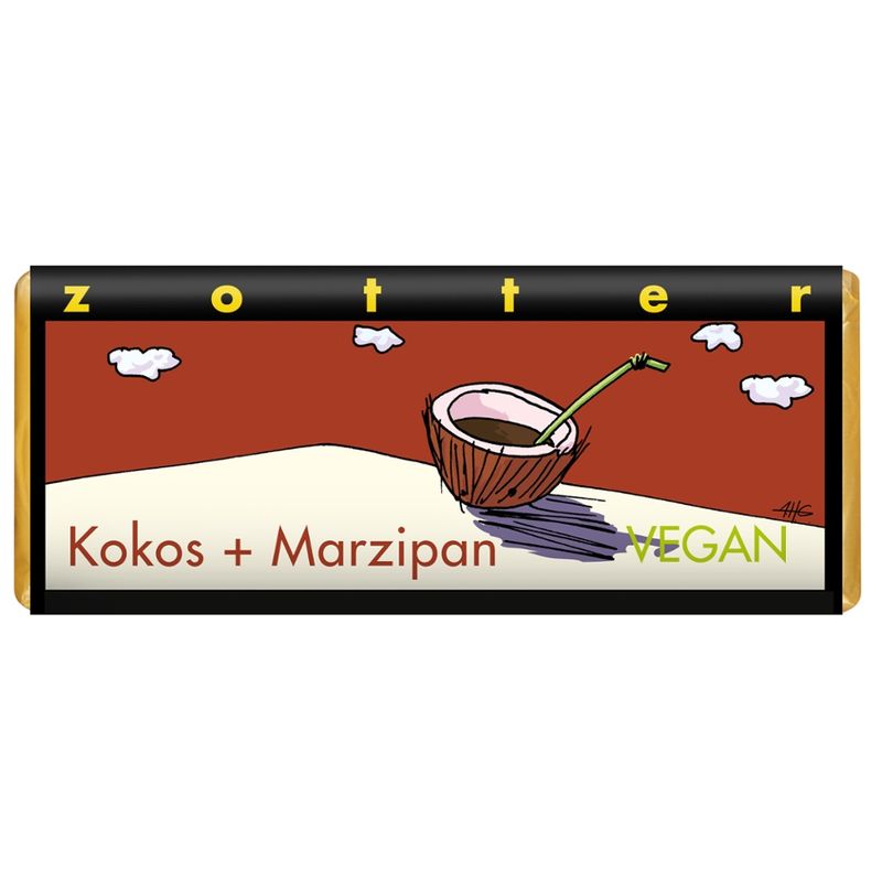 Zotter Schokolade Kokos + Marzipan - Produktbild