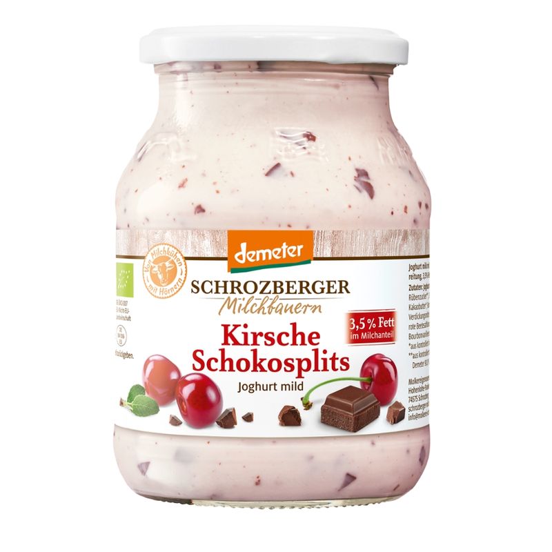 Schrozberger Milchbauern Dem. Kirsche Schokosplits Jogh. 500g - Produktbild
