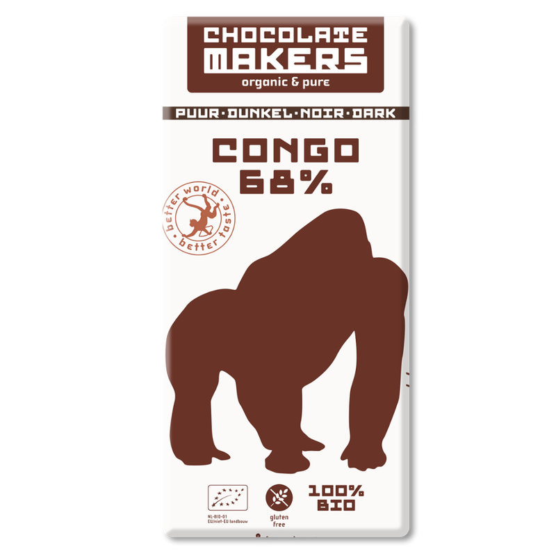 Chocolatemakers Bio Gorilla Tafel dunkel 68% - Produktbild