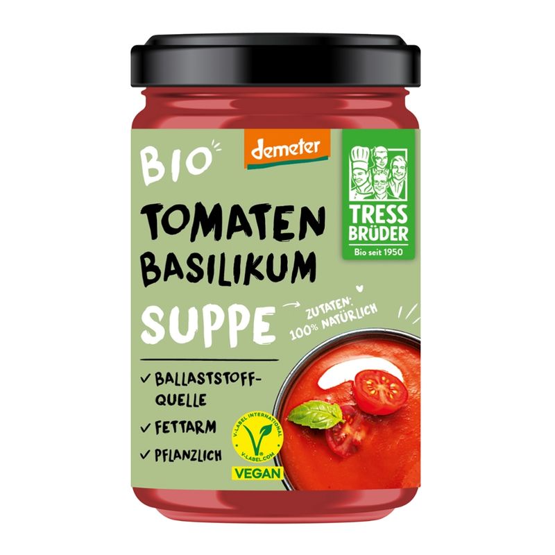 Tress Brüder vegane Bio Demeter Tomaten-Basilikum Suppe - Produktbild