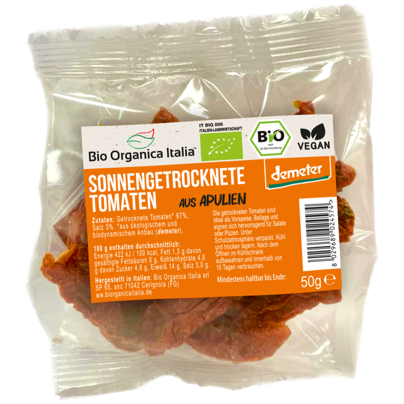 Bio Organica Italia Sonnengetrocknete Tomaten aus Apulien DEMETER - Produktbild