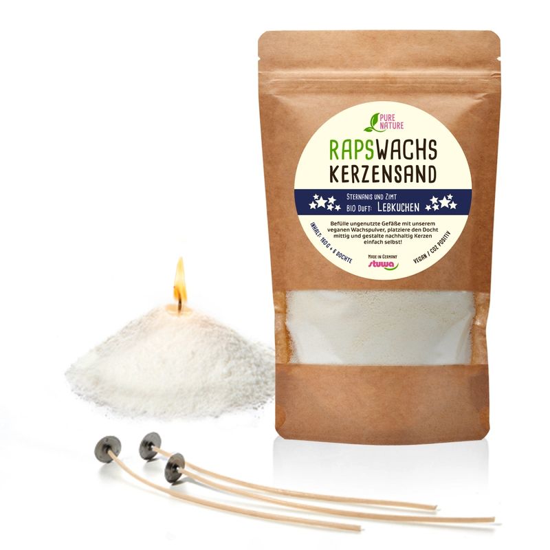 stuwa Rapswachs Kerzensand Winter Edition mit Lebkuchen Natura Duft 160g Beutel / Vegan - Produktbild