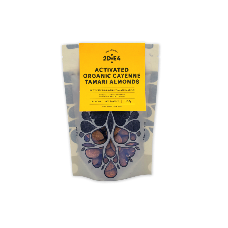 2DiE4 LIVE FOODS Aktivierte Bio Cayenne Tamari Mandeln · 100g - Produktbild