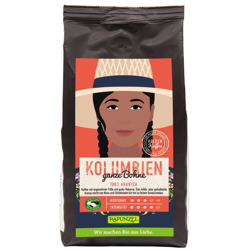 Rapunzel Heldenkaffee Kolumbien, ganze Bohne HIH - Produktbild