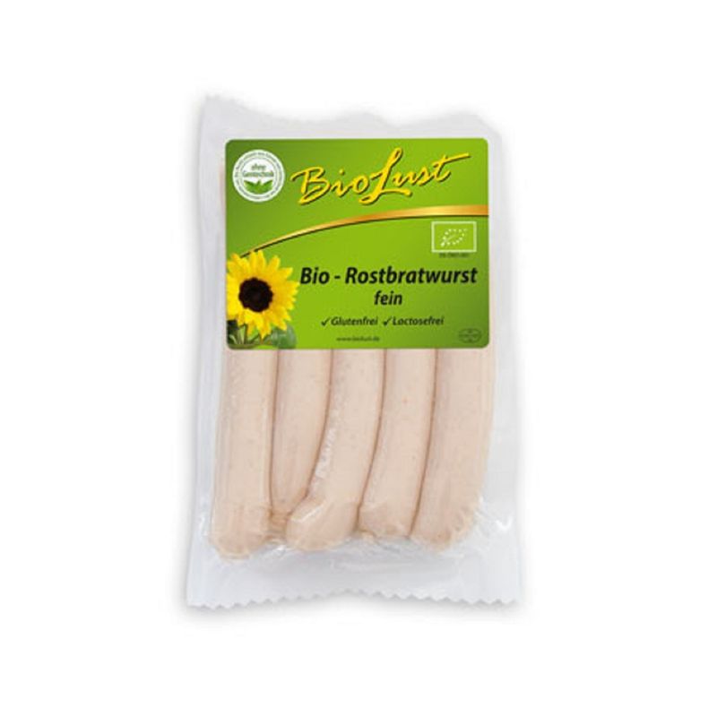 Biolust Bio Rostbratwurst fein 5 Stück a 50g - Produktbild