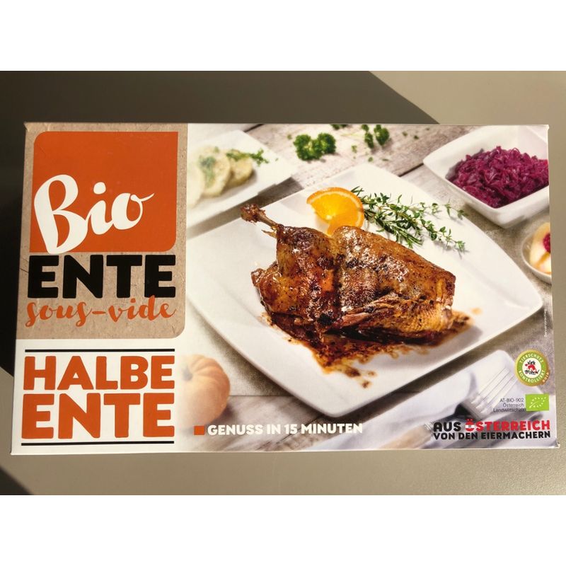 Bio-Ente Sous-Vide halbe Bio-Ente gewürzt, gewichtsausgezeichnet - Produktbild