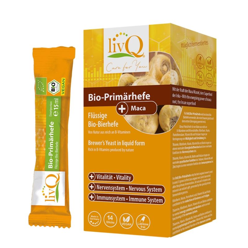 livQ® livQ Bio-Primärhefe + MACA, flüssige Bierhefe mit Maca, vegan - Produktbild