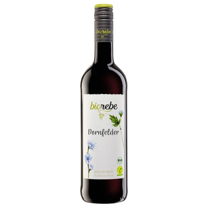 Biorebe Bioweine Biorebe Dornfelder QbA halbtrocken Biowein + Vegan - Produktbild