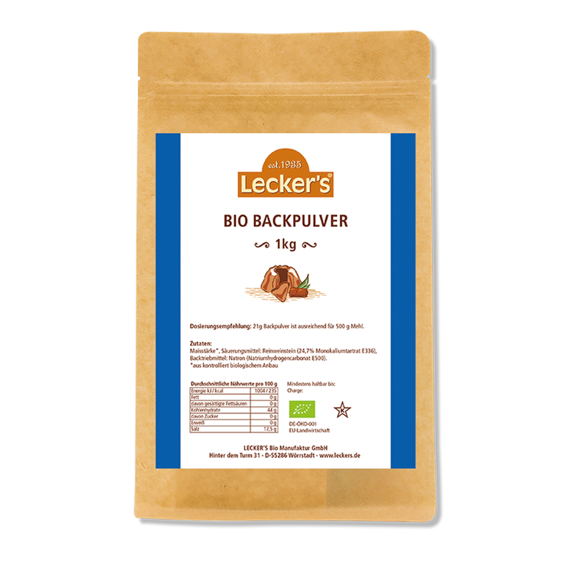 Lecker´s Bio Reinweinstein Backpulver 1 kg - Produktbild