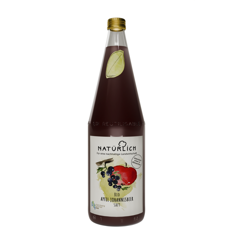 Natürlich Apfel Johannisbeere Saft - Direktsaft aus Äpfel und Johannisbeeren aus eigenem Anbau am Ammersee - Produktbild