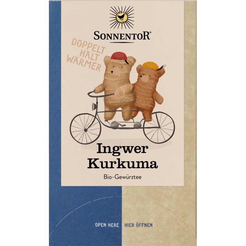 Sonnentor Ingwer Kurkuma Tee, Doppelkammerbeutel - Produktbild