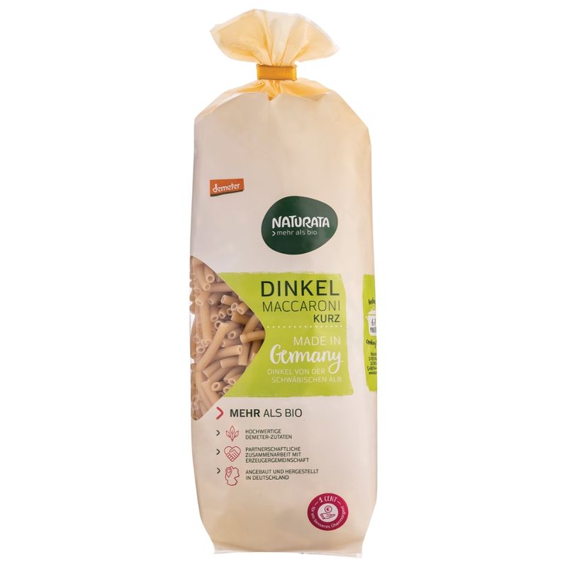NATURATA Maccaroni kurz, Dinkel hell - Produktbild
