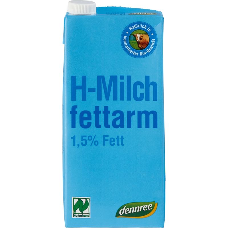 dennree H-Milch fettarm, 1,5% Fett - Produktbild