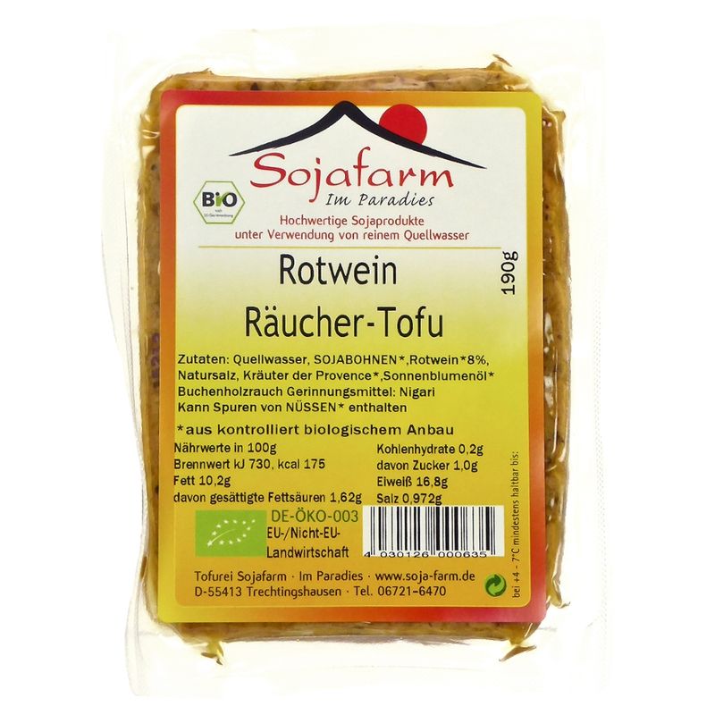 Sojafarm Rotwein Räucher-Tofu - Produktbild