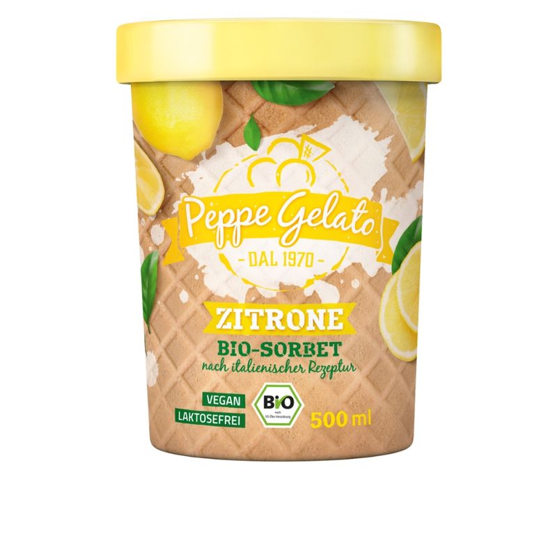 Peppe Gelato  Peppe Gelato Zitrone Bio-Sorbet - Produktbild